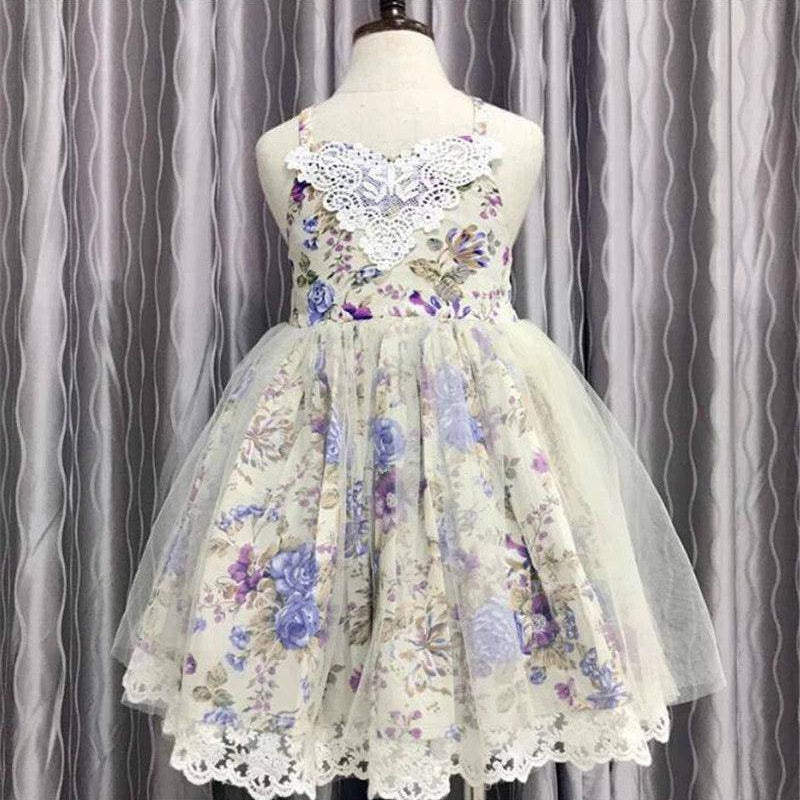 Flower Girl Elegant Sleeveless Dress Purple