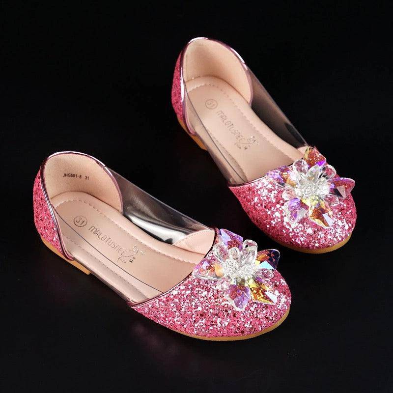 Girl Crystal Beaded Charming Diamond Flat Shoes Pink