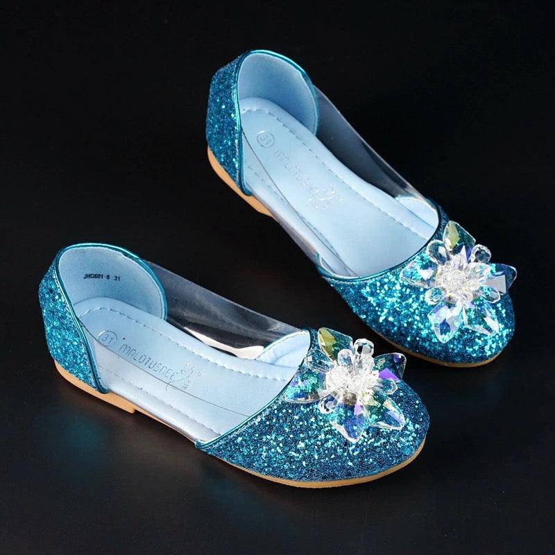 Girl Crystal Beaded Charming Diamond Flat Shoes Blue