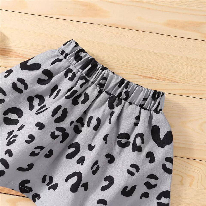 Toddler Girls Hooded Leopard Sweatshirt Outfit