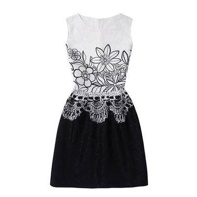 Girls Summer Butterfly Fish Floral Sleeveless Dress Black