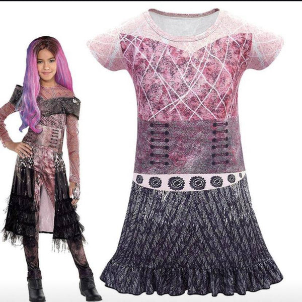 Teen Girls Descendants 3 Halloween Costume Single dress Pink