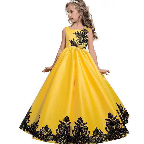 Girls Dress Carnival Vestidos Clothes Yellow