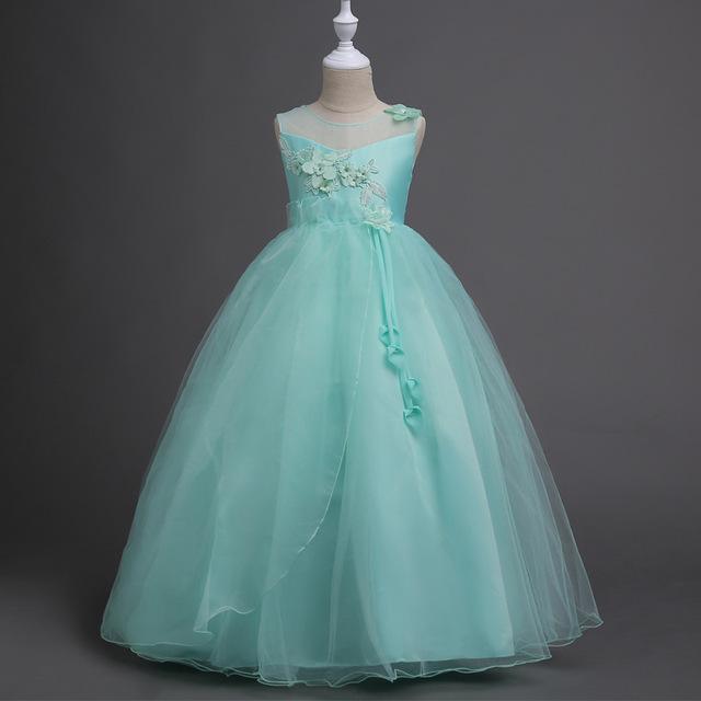 Girls Dress Carnival Vestidos Clothes Light Green