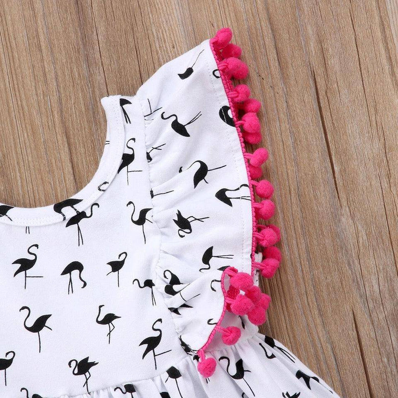 Girls Flamingo Princess Party Pageant Dress