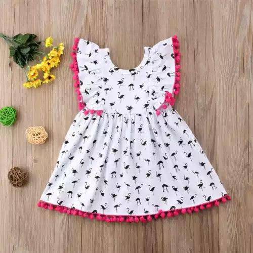 Girls Flamingo Princess Party Pageant Dress