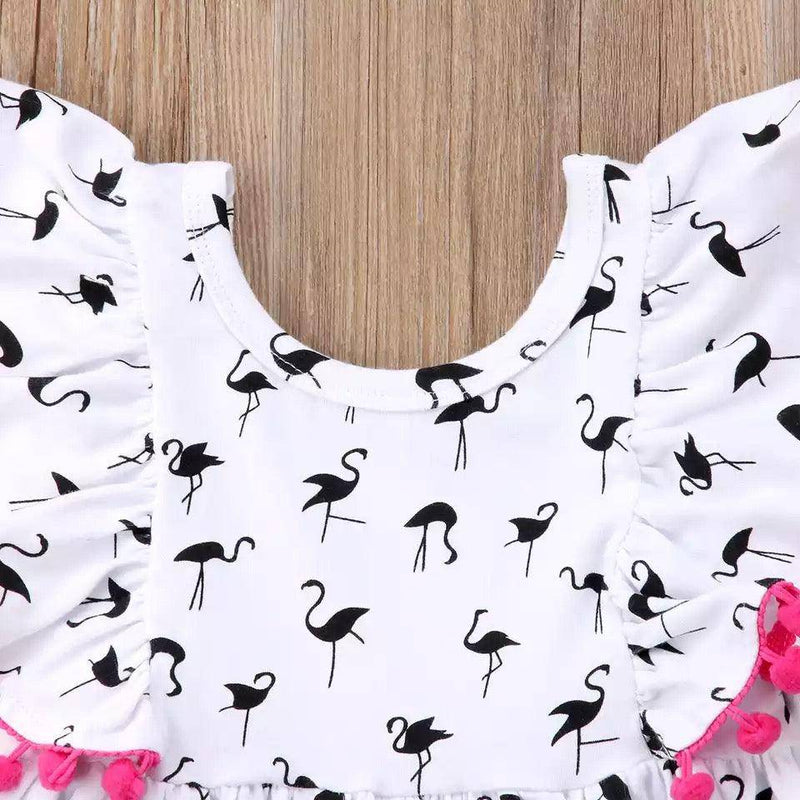 Girls Flamingo Princess Party Pageant Dress