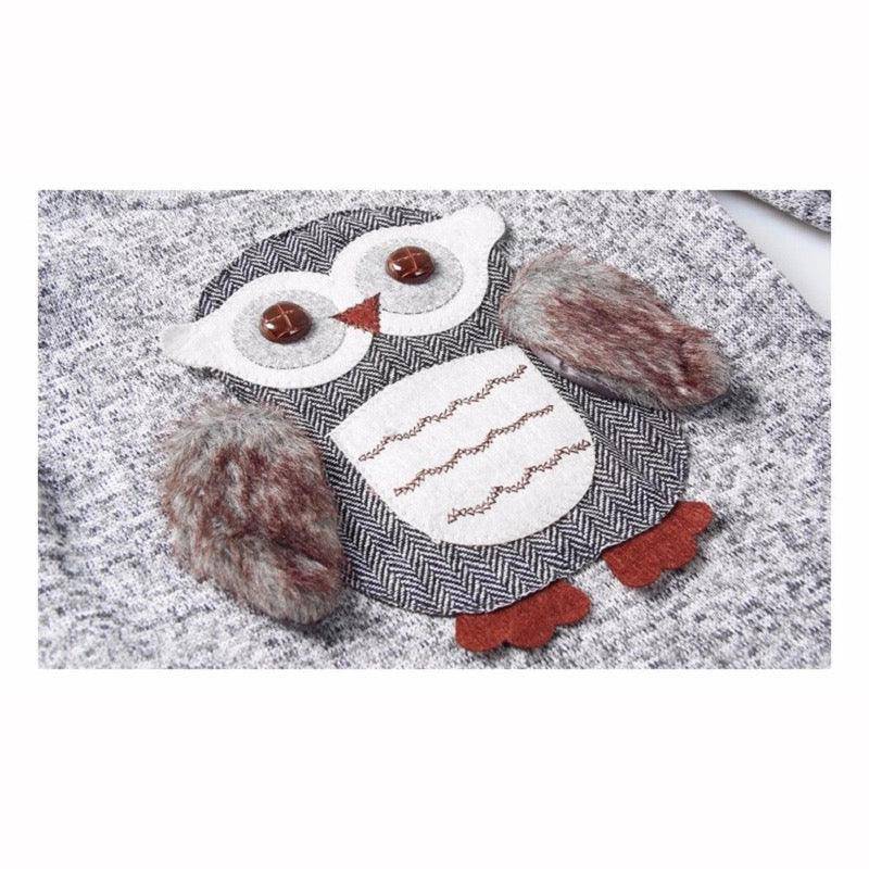 Girls Fleece Tops Lined Zipper Owl Sweater Clothes