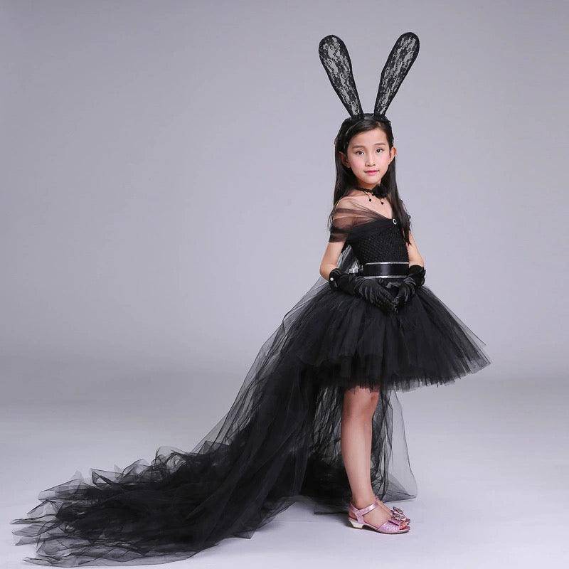 Girls Headband Party Train Tulle Dress