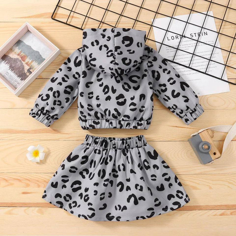 Toddler Girls Hooded Leopard Sweatshirt Outfit