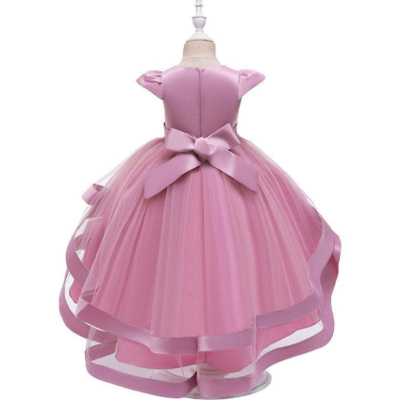 Princess Girls Long Little Host Tail Dress Party