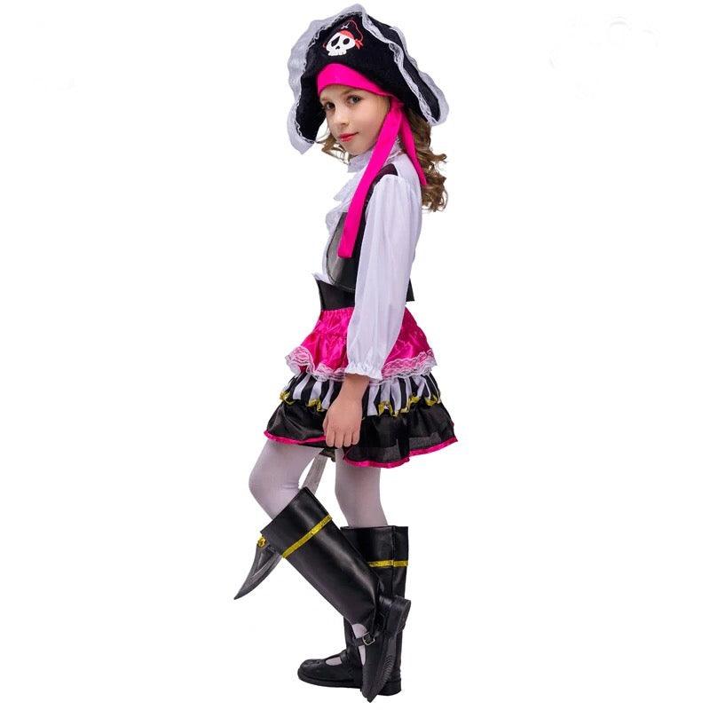 Girls Pink Pirate Party Cosplay Halloween Costume Pink