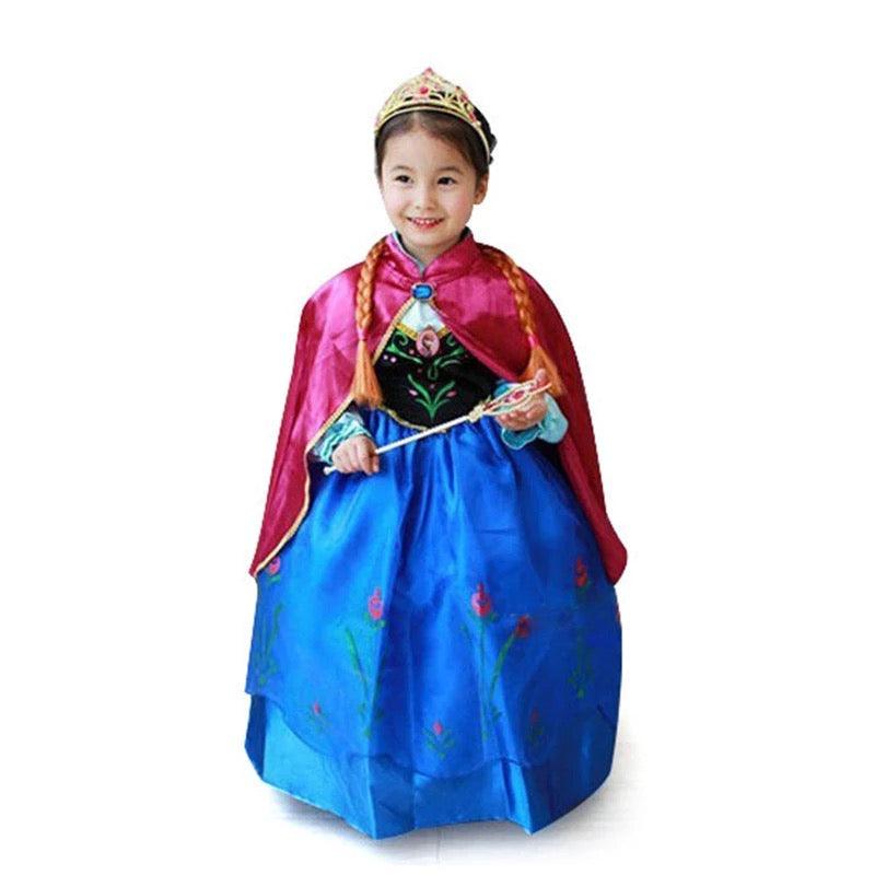 New Princess Elsa Anna Cosplay Costume Dresses Red