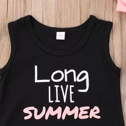 Summer Girls Sleeveless Tops Pants Outfit Sets Clothes