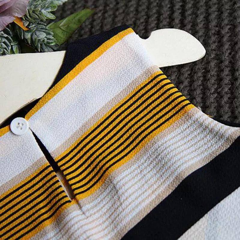Girls Striped Sleeveless Blouse Tops Short Pants
