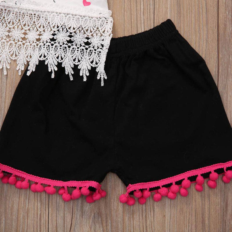 Girls Summer Backless Top Short Outfit