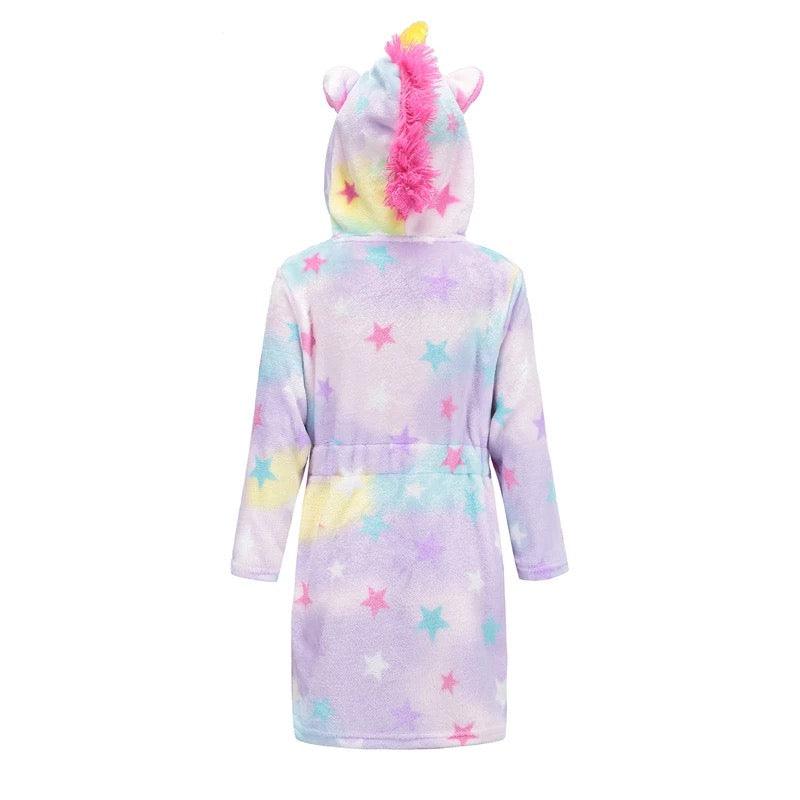 Girls Unicorn Robe Pajamas Clothes Lavender