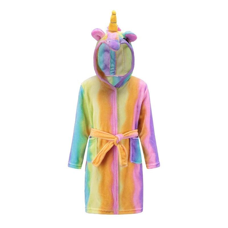 Girls Unicorn Robe Pajamas Clothes Rainbow
