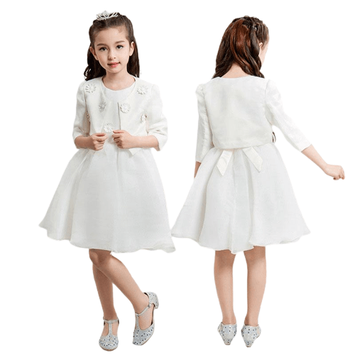 Girls Wedding Christening Baptism Jacket Dress