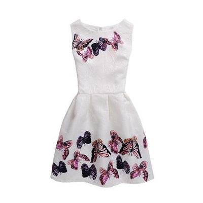 Girls Summer Butterfly Fish Floral Sleeveless Dress