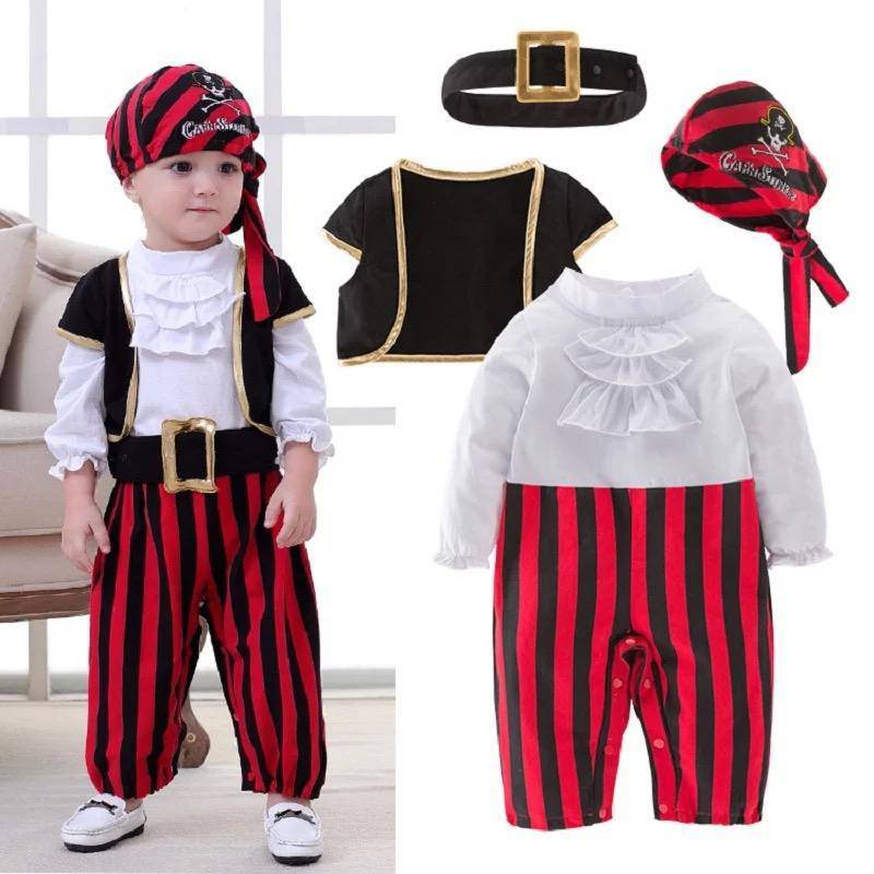 Halloween Boys Captain Cosplay Costume Multicolor
