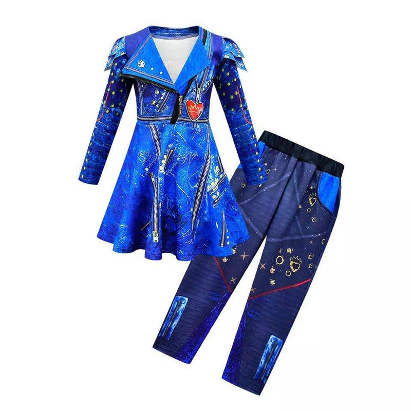 Halloween Descendant 3 Evie Mal Cosplay Costume Blue
