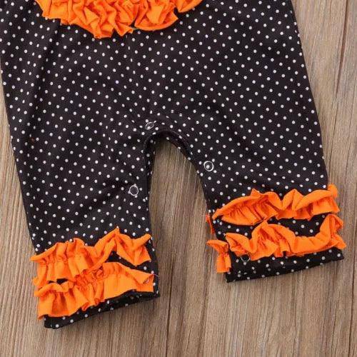Halloween Dot Long Sleeve Ruffles Jumpsuit