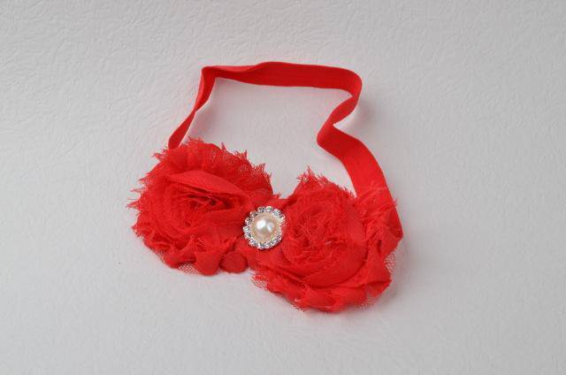 Headwrap Flower Baby Girls Headbands Red