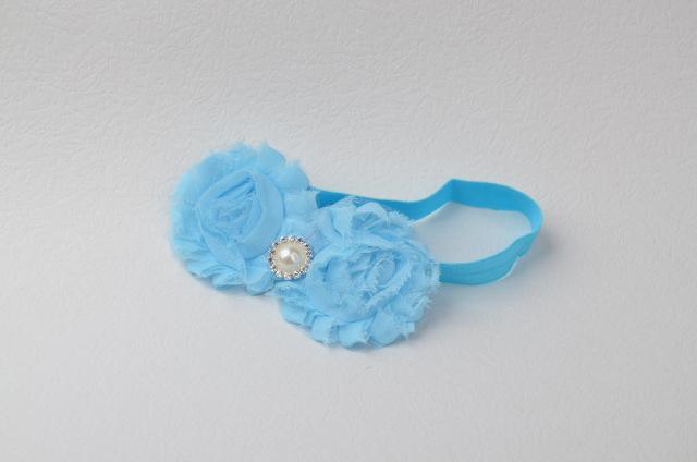 Headwrap Flower Baby Girls Headbands Sky Blue