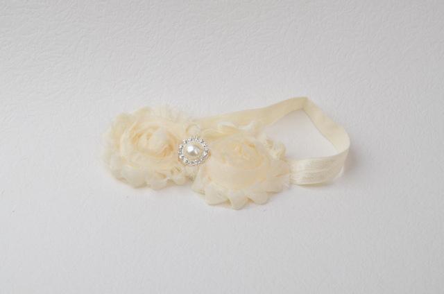 Headwrap Flower Baby Girls Headbands Beige