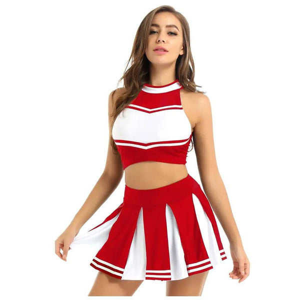 Women Cheerleader Uniform Costume Red