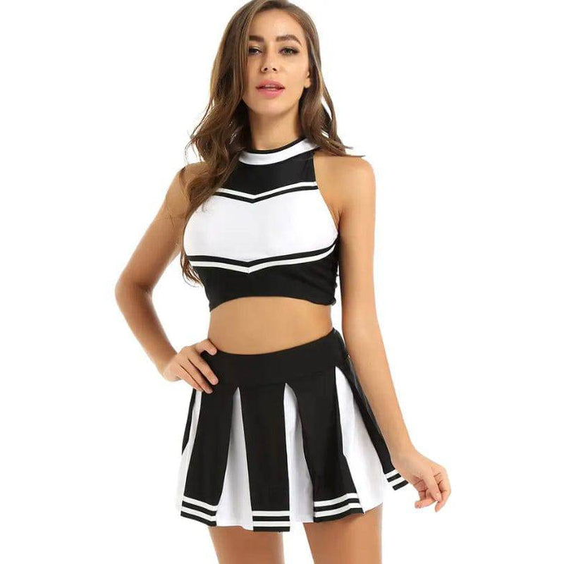 Women Cheerleader Uniform Costume Black