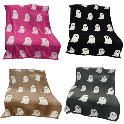 Halloween Velvet Ghost Knitted Blanket