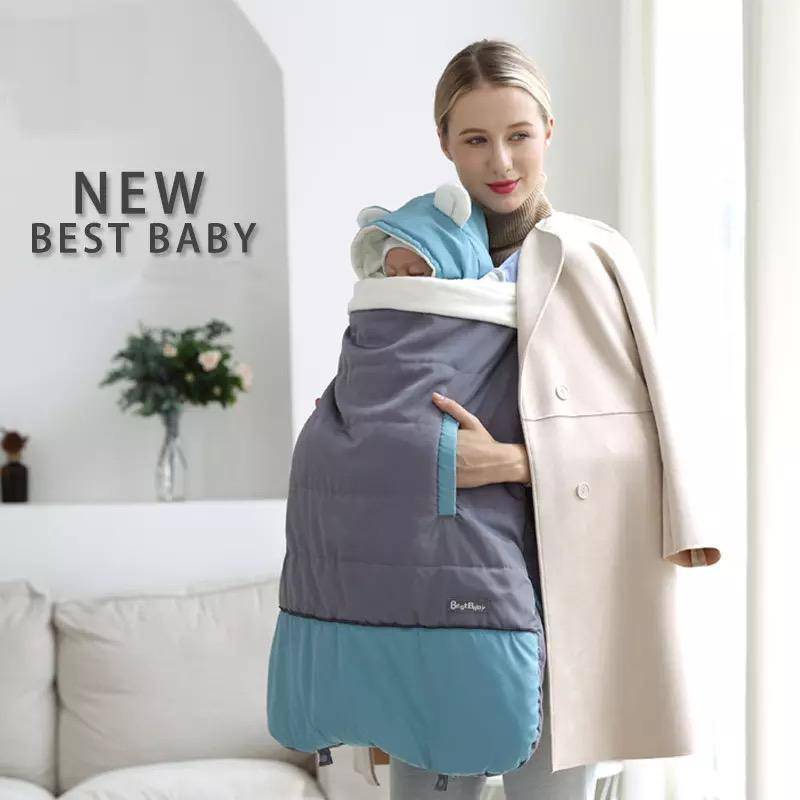 Warm Infant Mantle Baby Carrier Windproof Strap Cover One size Gray