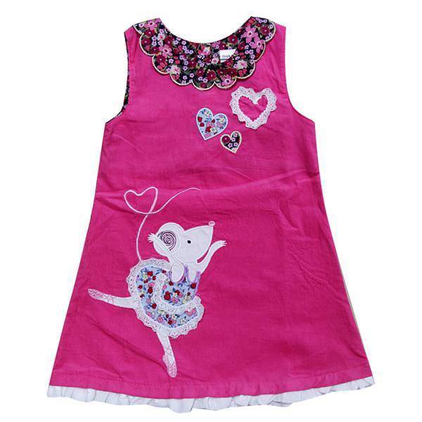 Infant Baby Girls Embroidered Dance Rabbit Dress Pink