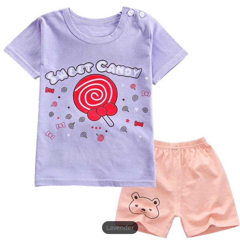 Infant Bodysuit Animal Cotton T Shirt Outfit Lavender