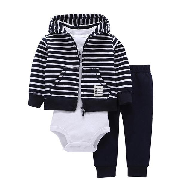 Infant Daddy's Team Captain Jacket Hooded Sets Black White