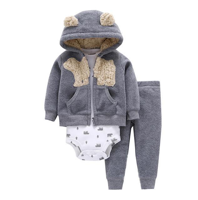 Infant Daddy's Team Captain Jacket Hooded Sets Grey Yellow