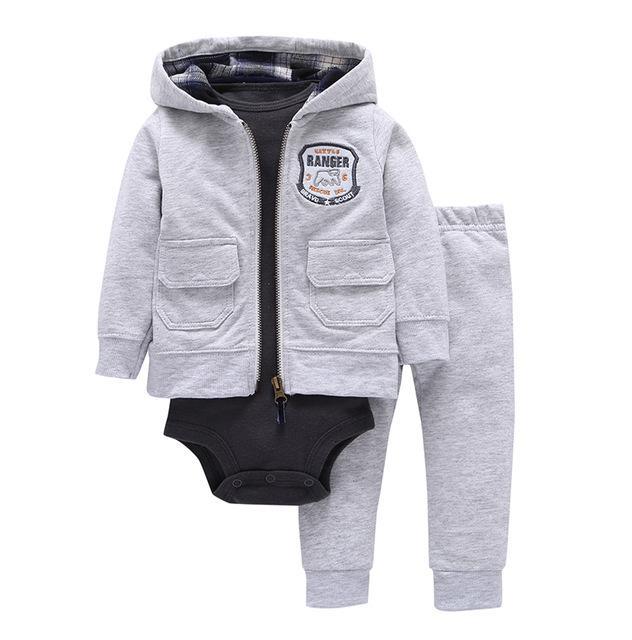 Infant Daddy's Team Captain Jacket Hooded Sets Grey
