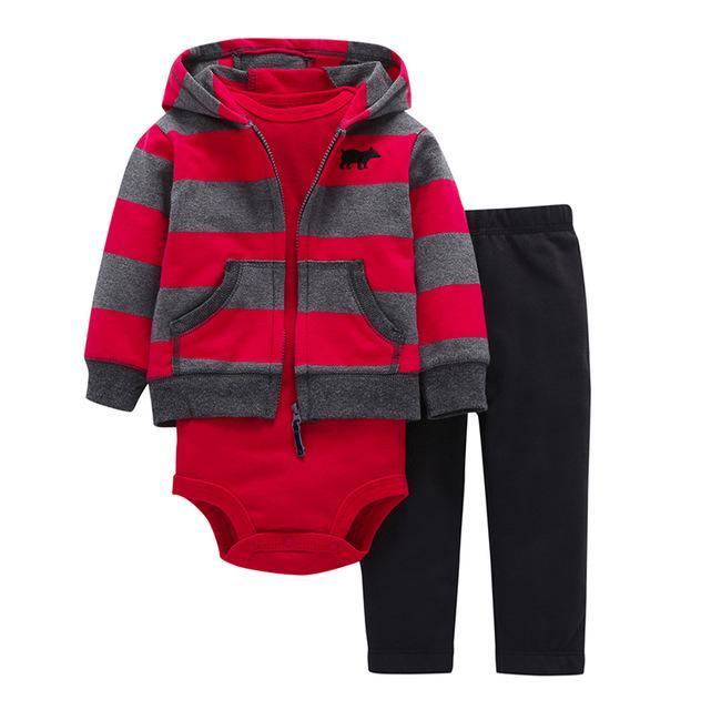 Infant Daddy's Team Captain Jacket Hooded Sets Red Black
