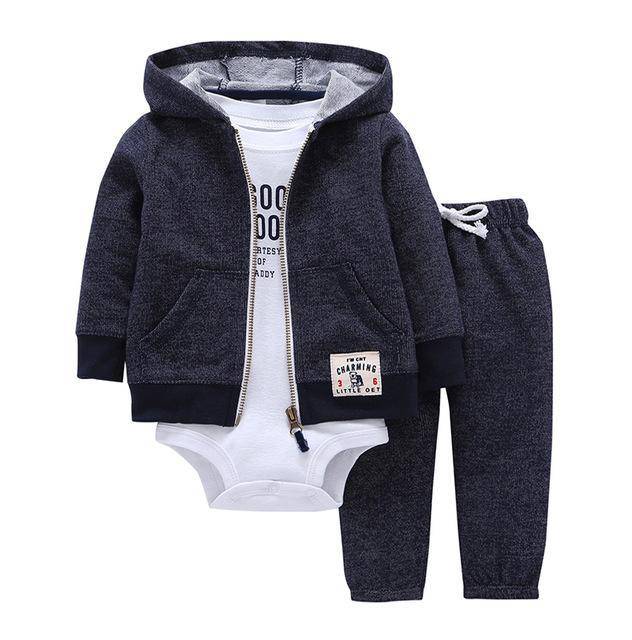 Infant Daddy's Team Captain Jacket Hooded Sets Black