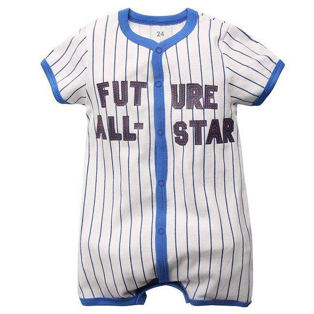Infant Future All Star Romper Jumpsuit White Blue