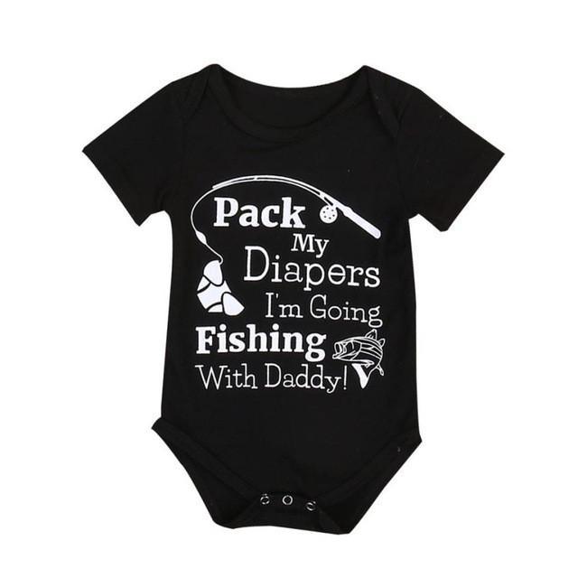 Infant Letter Design Romper Bodysuit Black