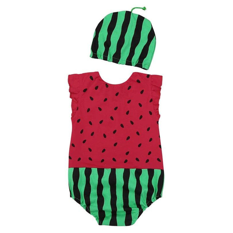 Infant Ruffled Sleeveless Jumpsuit With Hat Green