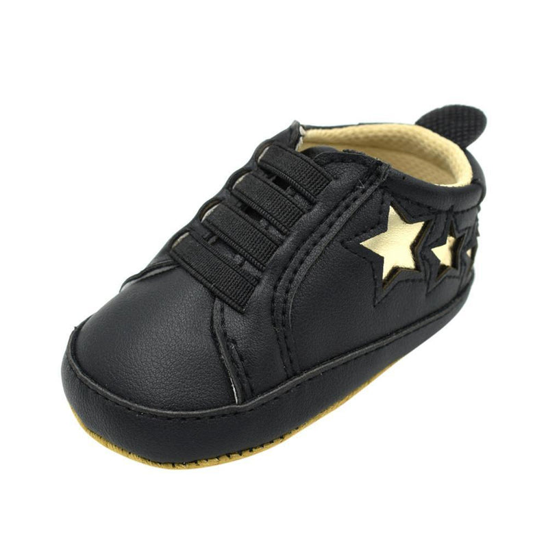 Infant Unisex Star Soft Anti-Slip Shoes Black