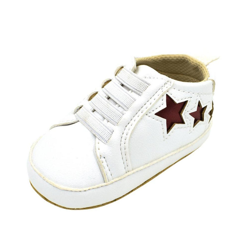 Infant Unisex Star Soft Anti-Slip Shoes White