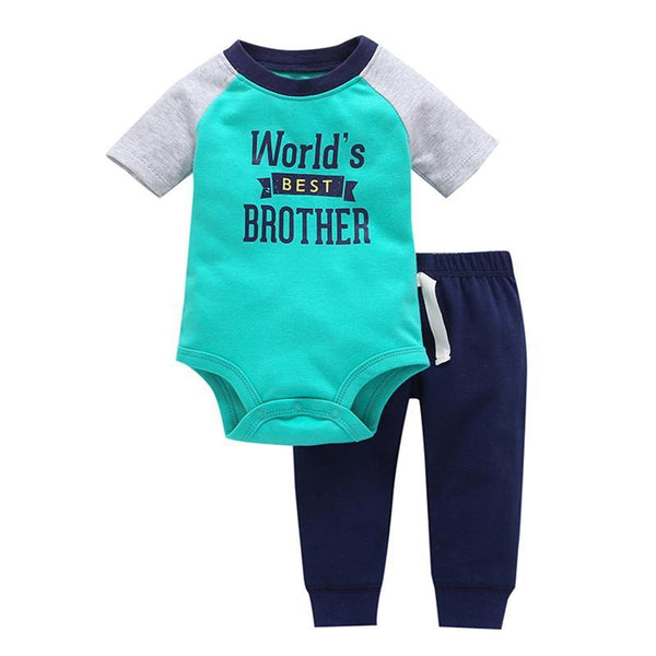 Infant World's Best Brother Stripe Pants Outfit