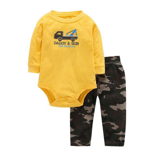 Infant World's Best Brother Stripe Pants Outfit Beige