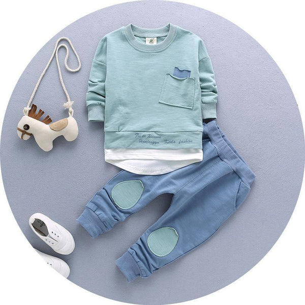 Infant long sleeve cotton tops & tees shirt + pants clothes