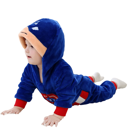 Infant Rompers Nemo Cartoon Pajamas Cosplay Costume Blue